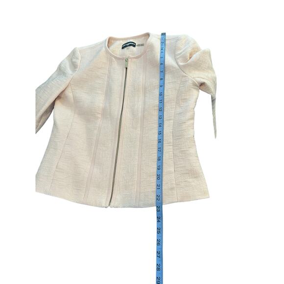 Karl Lagerfeld Pink Bright Dressy Work Office Full Zip Jacket Blazer Size 8 - Picture 14 of 14